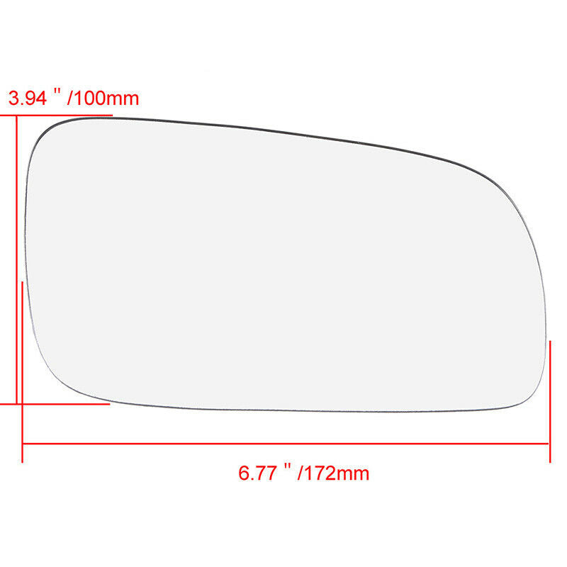 Right Passenger Side Rearview Heated Mirror Glass For Volkswagen Golf 1999-2006