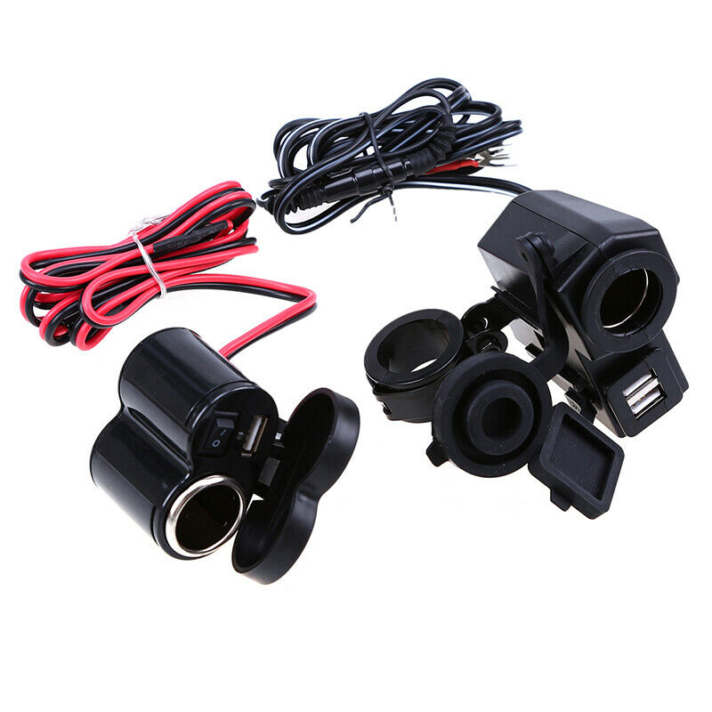 12V Outlet Waterproof Power Dual Socket Car Motorcycle Cigarette Lighter Plug US