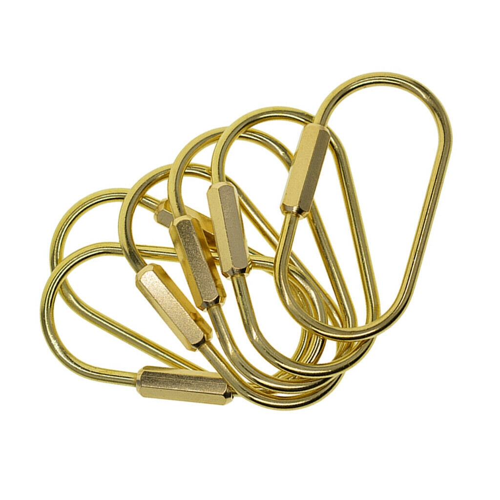 6x Sturdy Brass Screw Lock Key Chain Ring Keychain Hiking Bag Accessory