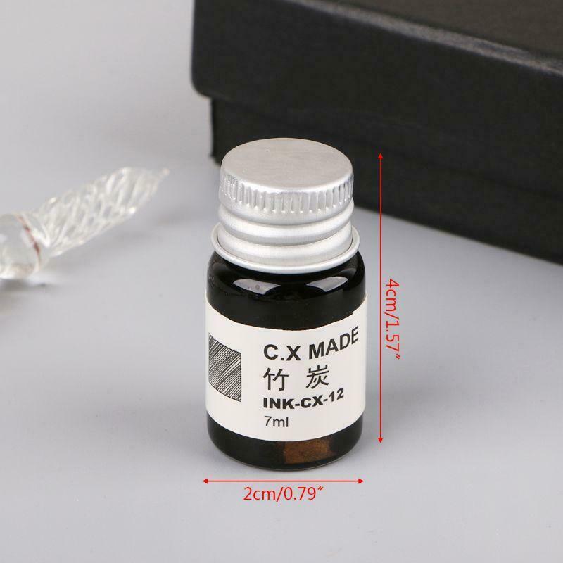 12 Bottle 7ml Ink Set For Signature Glass Dip Sign Style Pen Fountain Pen Water