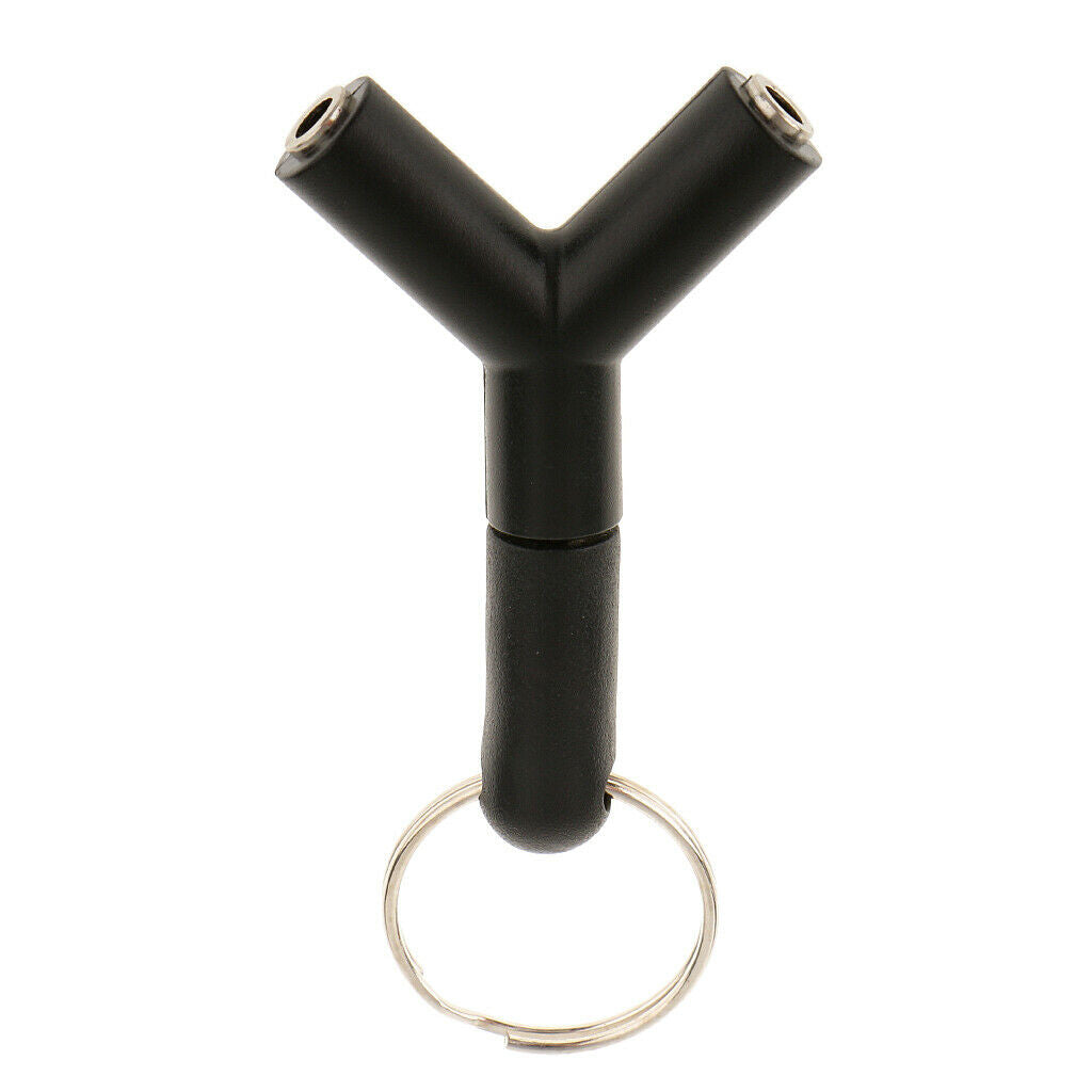 1 Male To 2 Female 3.5mm Y Audio Splitter Headphone Adapter W/ Key