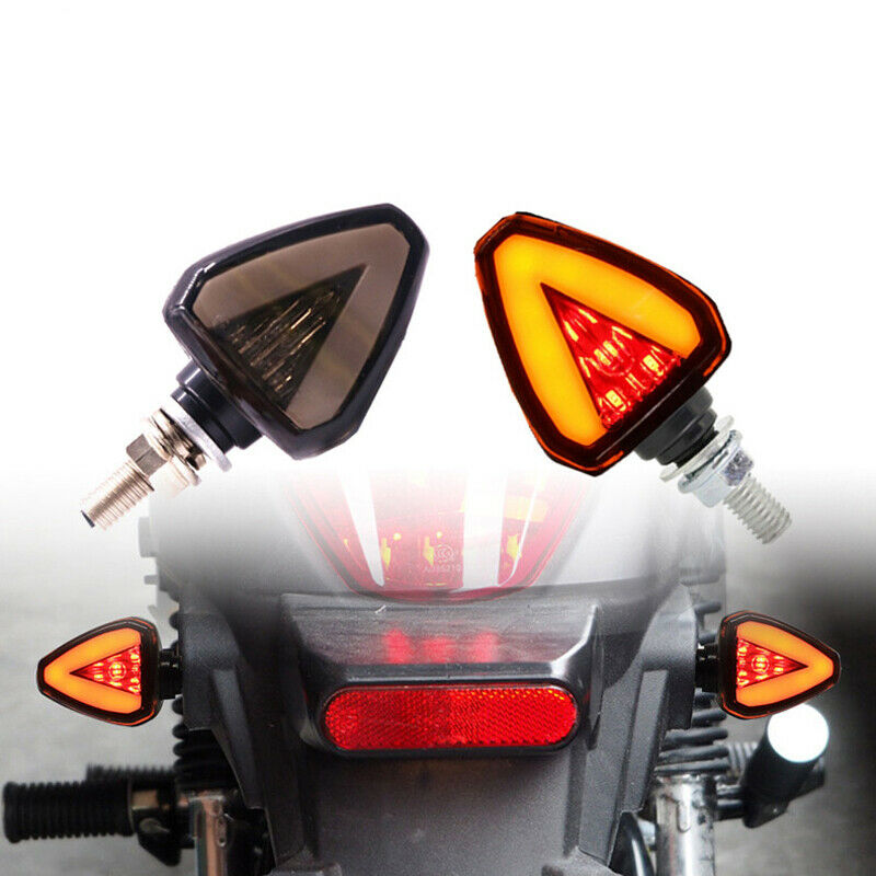 2PCS Motorcycle Bike Scooter Amber LED Turn Signal Indicator Blinker Light Lamps