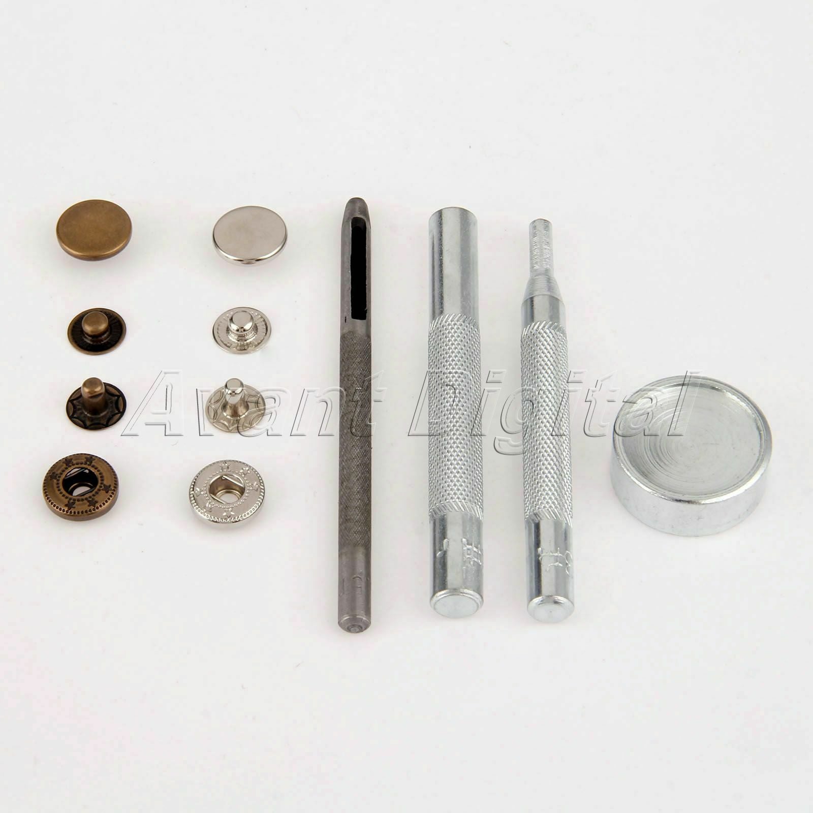40Set 12mm Snap Fastener Buttons 633#+4pcs Fixing Tool Press Studs Leather Craft