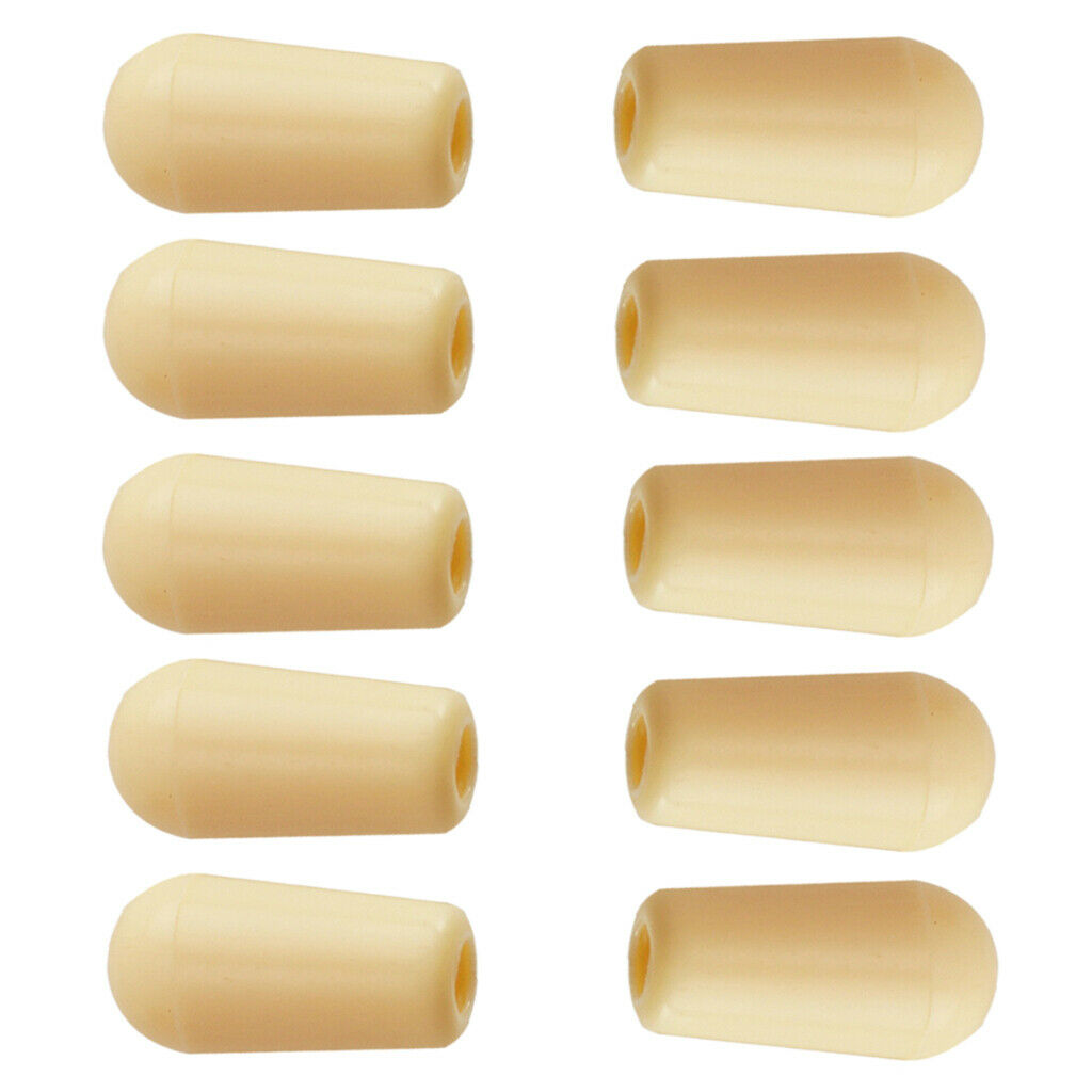 10 Pieces Electric Guitar Replacement 3-way Switches Knob   4mm Beige