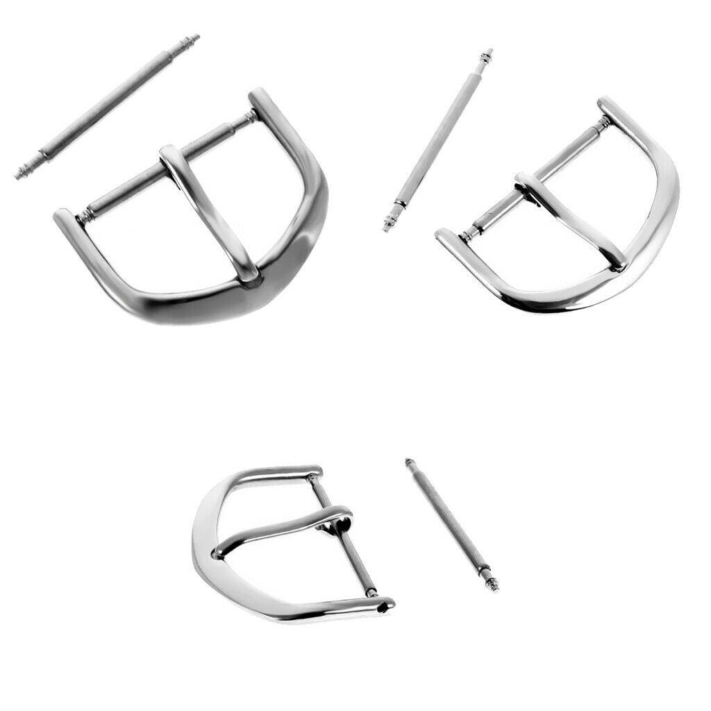 3 Pieces/ Lot Watch Band Parts Pin Buckle Stainless Steel Replacement Clasp