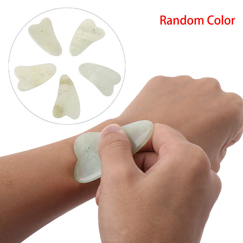 1 Pcs Gua Sha Natural Jade Stone Crystal Bodys Massager Board Scraper Pla.l8