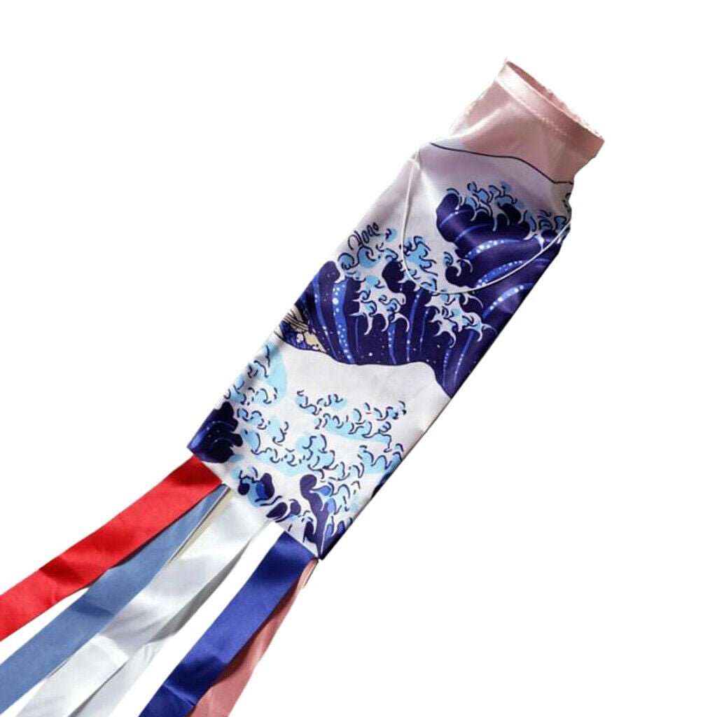2pcs Japanese Koinbori Koi Nobori Carp Wind Sock Wave Flag Wall Decor 70cm
