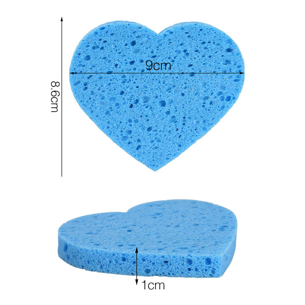 5Pcs Sponge For Cosmetic Use Makeup Removal Face Neck Eye Cleaning Pads Blue