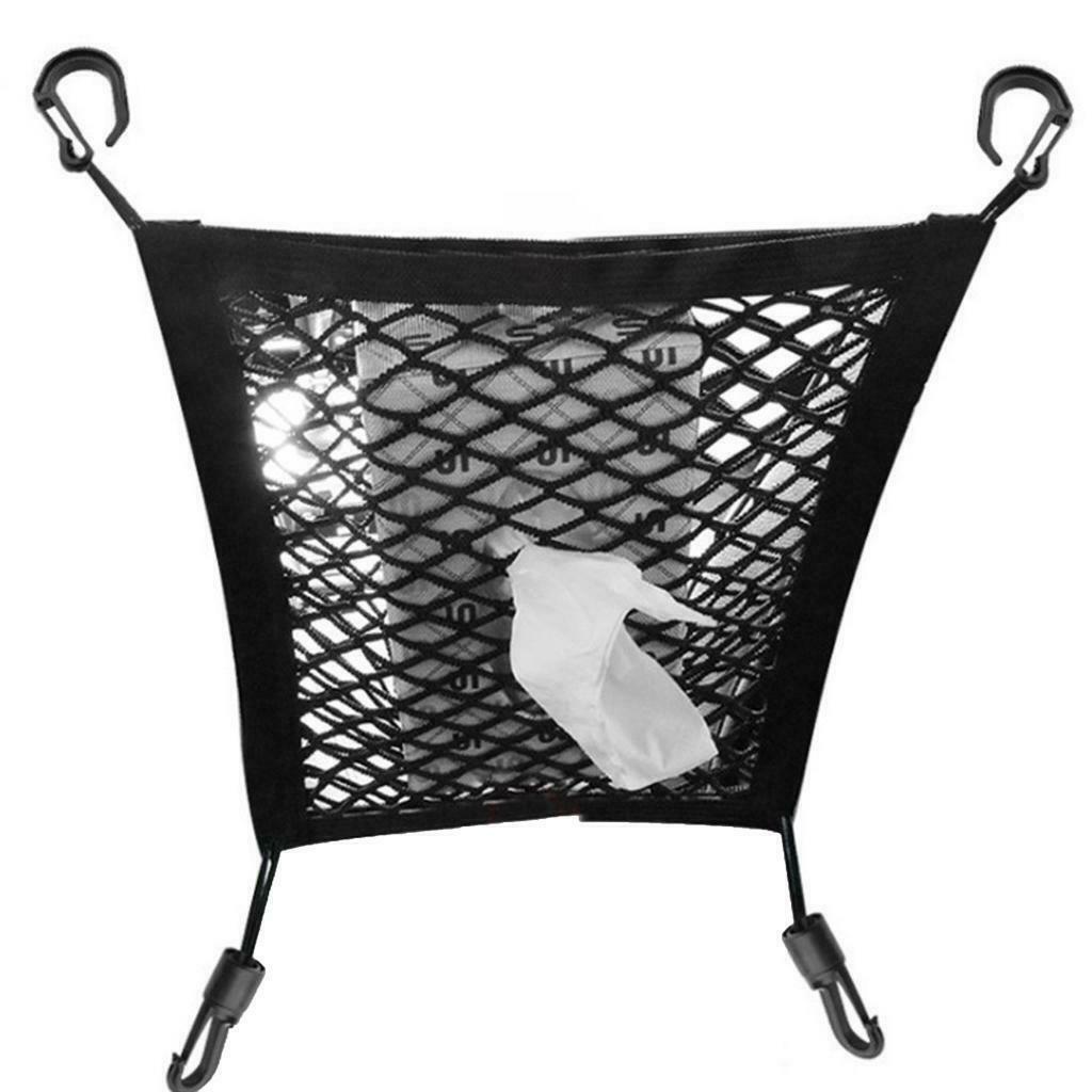 Universal Black Double Layer Car Seat Organizer Net Umbrella Holder Pocket