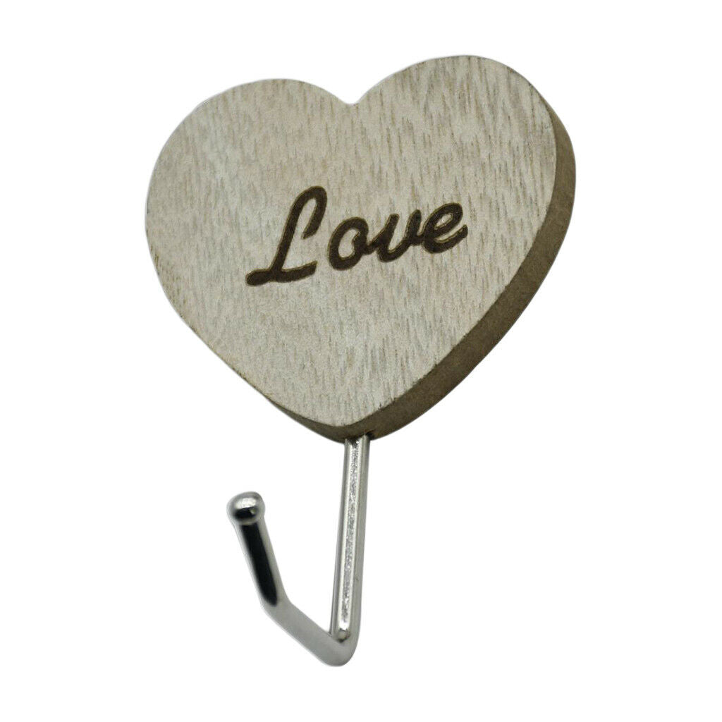 5 Pcs Retro Style Wood Wall Hanger Hook Stick on Home Coat Wall Hangers