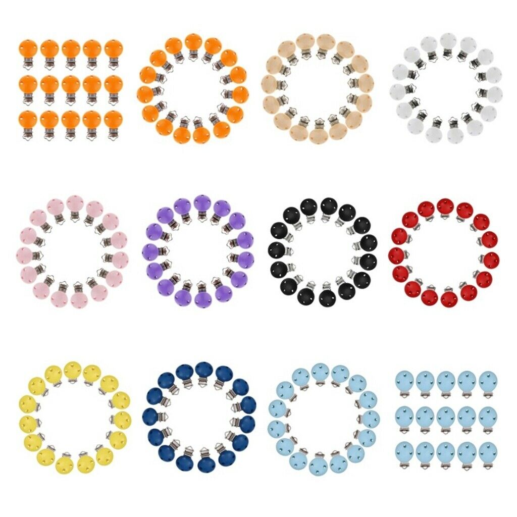 30pcs Baby Pacifier Clip Holder Solid Infant Dummy Clips DIY Bead Tool