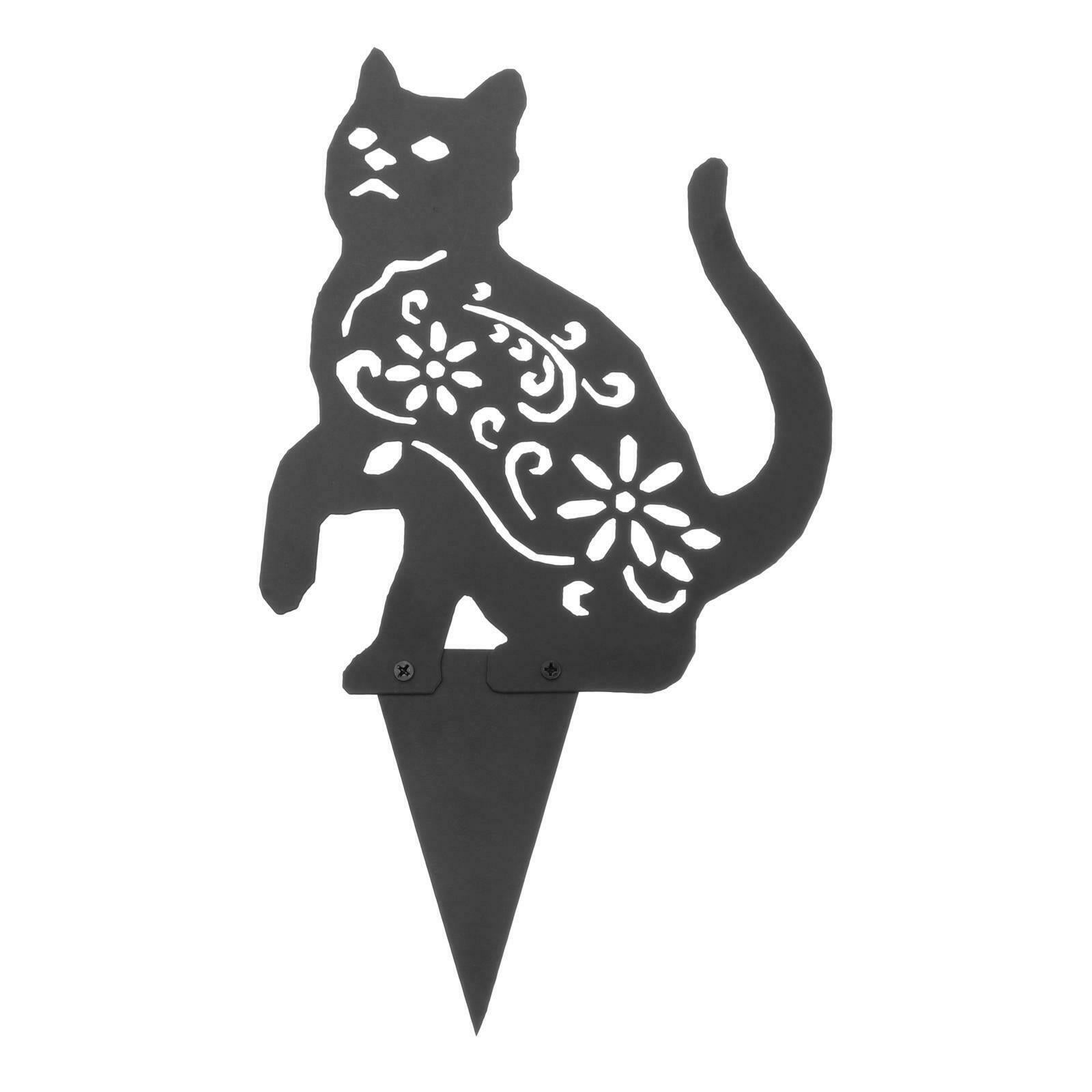 Cats Yard Art Metal Garden Rustic Statue Decor Silhouette Stake Decorations