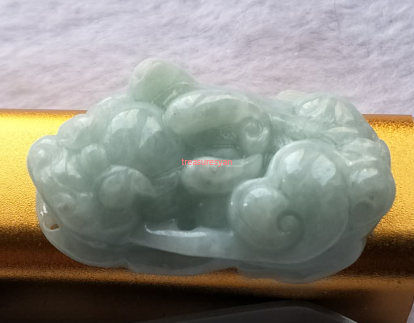 Certified Light Green Natural A Jade jadeite pendant Dragon Pi Xiu Money Coin è²”è²…