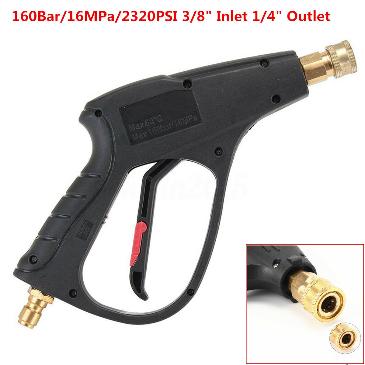 High Pressure Water Gun Cleaner Washer Car Wash 160Bar/16MPa/2320PSI 3/8" Inlet