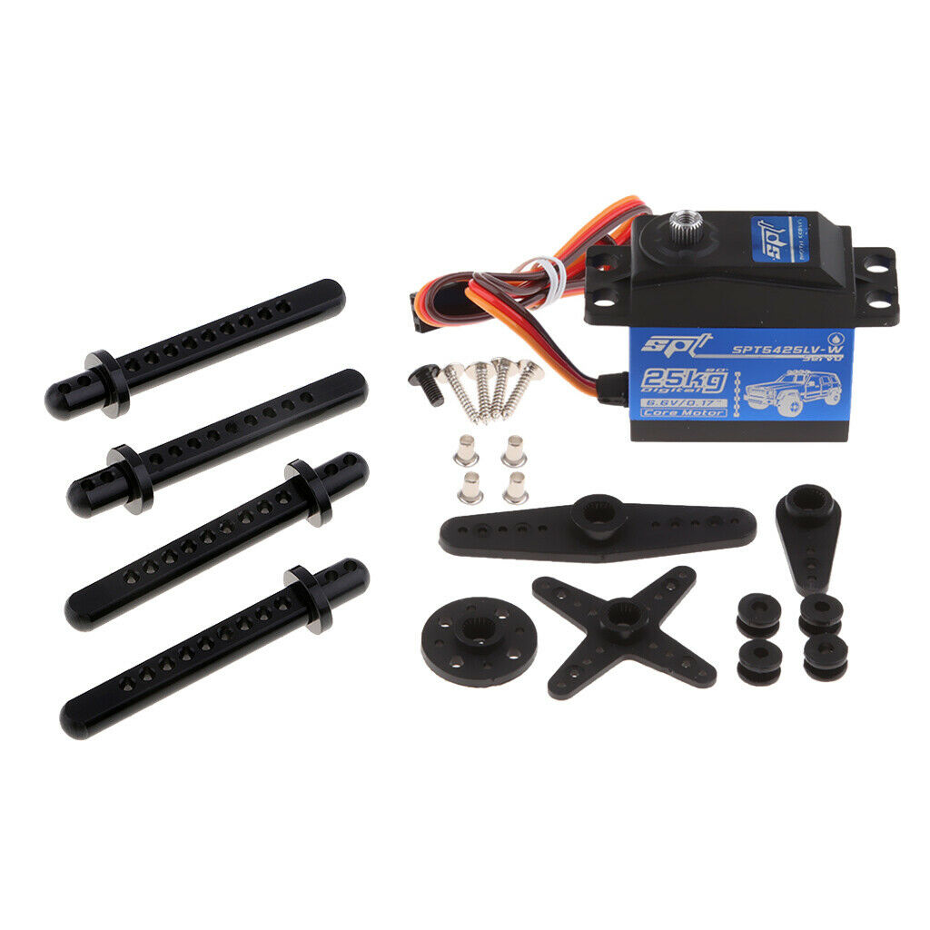 Metal Steering Gear 25kg Torque Body Post Column for 1:10 Axial SCX10 RC Car