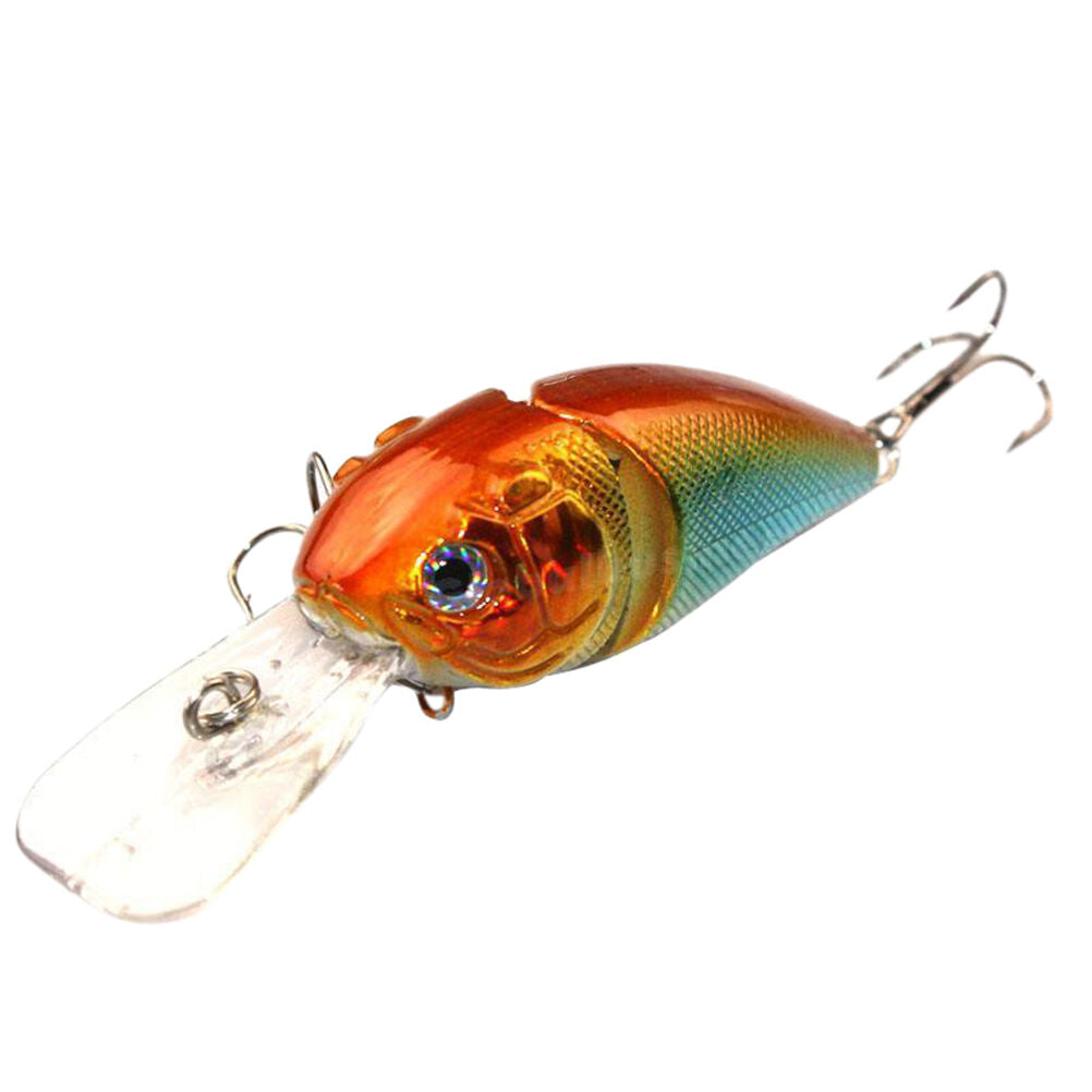 14G 8.5CM Fishing Lures Minnow Crank Bait Crankbait Bass Tackle Treble Hoo.l8