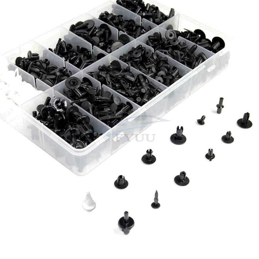 700Pcs Plastic Push Pin Rivets Fasteners Fender Bumper Clips +6Pcs Remover Tools