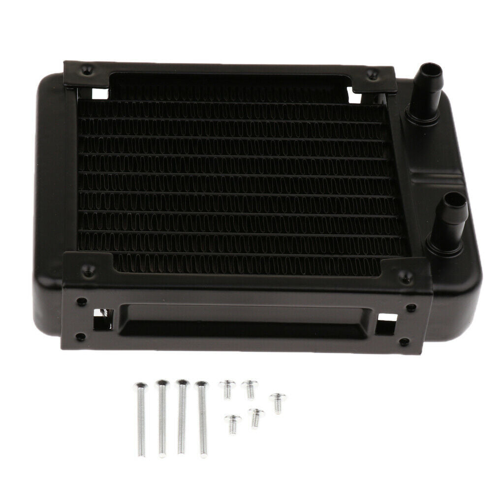 2Pcs Aluminum Radiator Water Heat Exchanger 10Pipes CPU 120mm Straight mouth