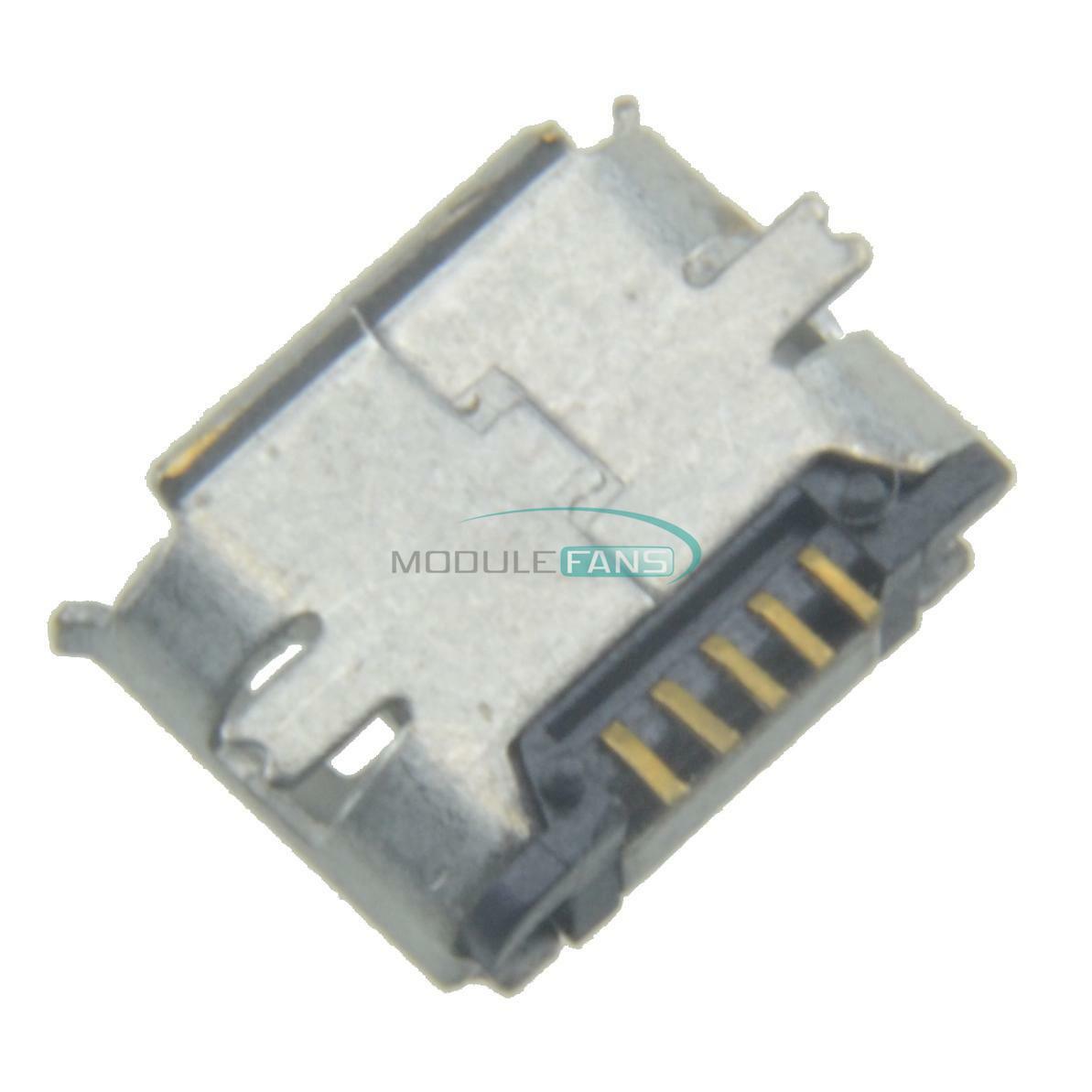 100Pcs Micro USB Type B Female 5Pin SMT Socket Jack Connectors Port PCB Board