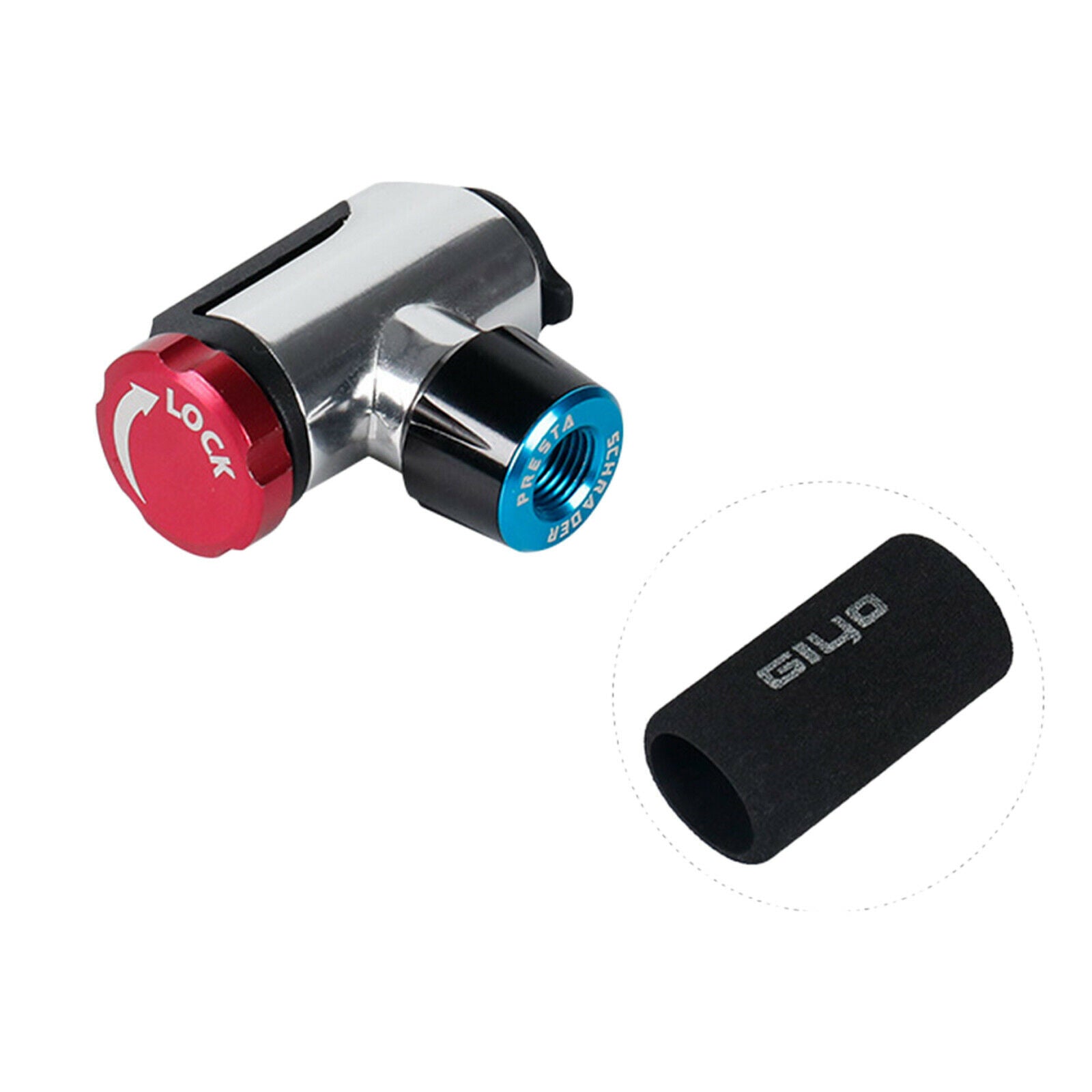 CO2 Inflator Pump Head , Aluminum Alloy Inflator Adapter Nozzle Accessories