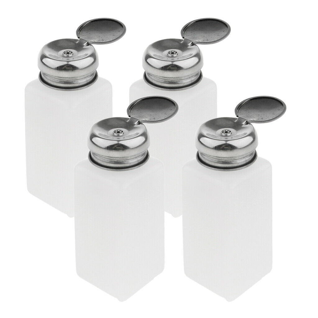4pcs 250ml Push Down Dispenser, Nail Polish Remover Pump Empty Bottle, for Nail