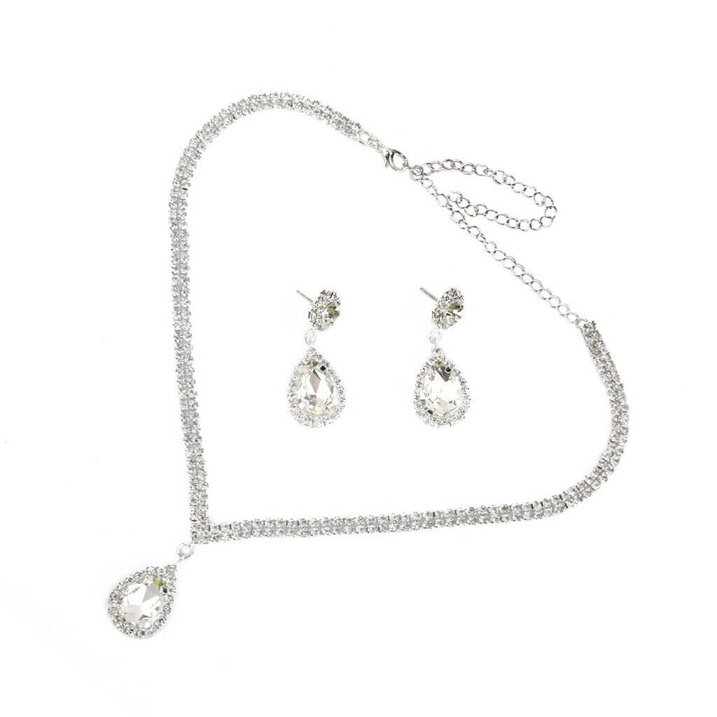 Hot New Rhinestone Necklace & Earrings Bridesmaids Wedding Jewelry Set