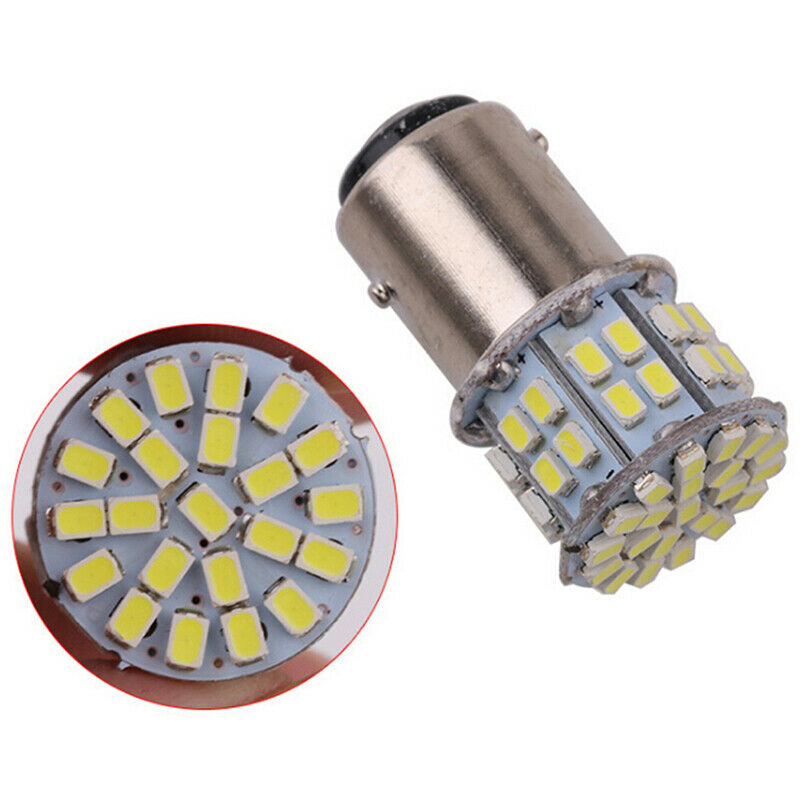 2x White Light 1156 50SMD 1206 LED Car Turn Signal Tail Stop Brake Backup LaADD