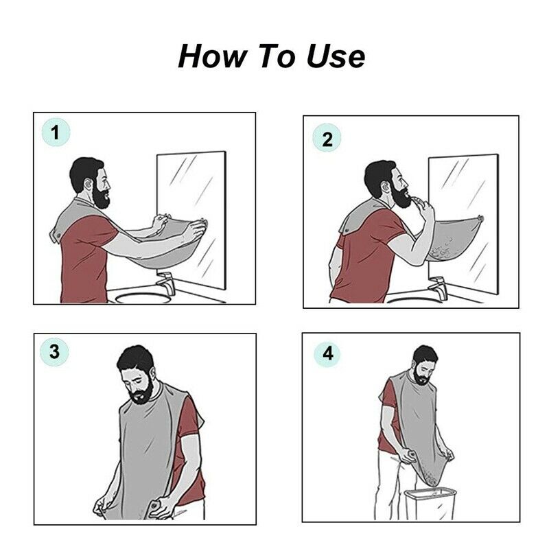 Beard Apron Clippings Catcher Apron Beard Catcher for Shaving Non-Stick BearV9T7