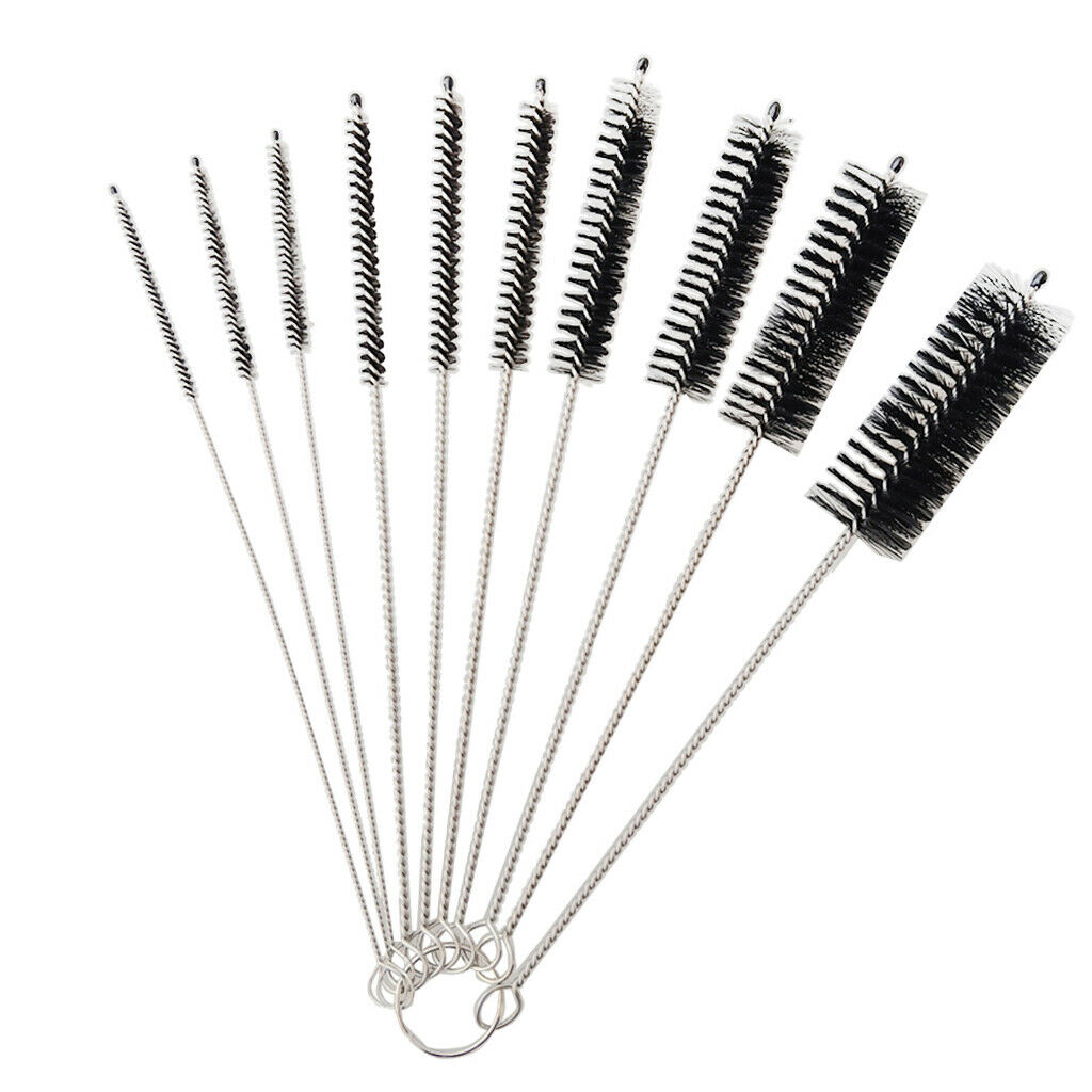 10pcs Durable Wire Brush Cleaning Brushes Tube Brushes with Wire Handle