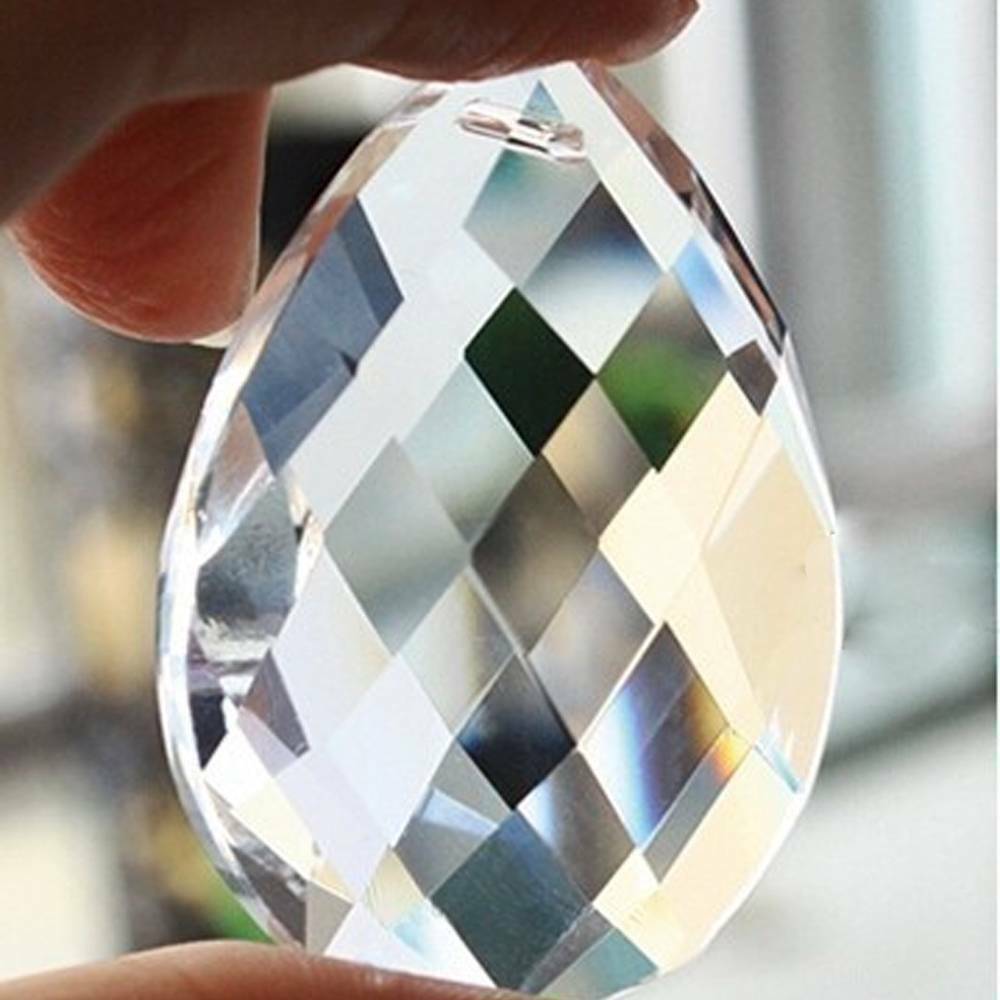 10Pcs Crystal Clear Snowflakes Glass Beads Chandelier Ornaments Hanging Decor US