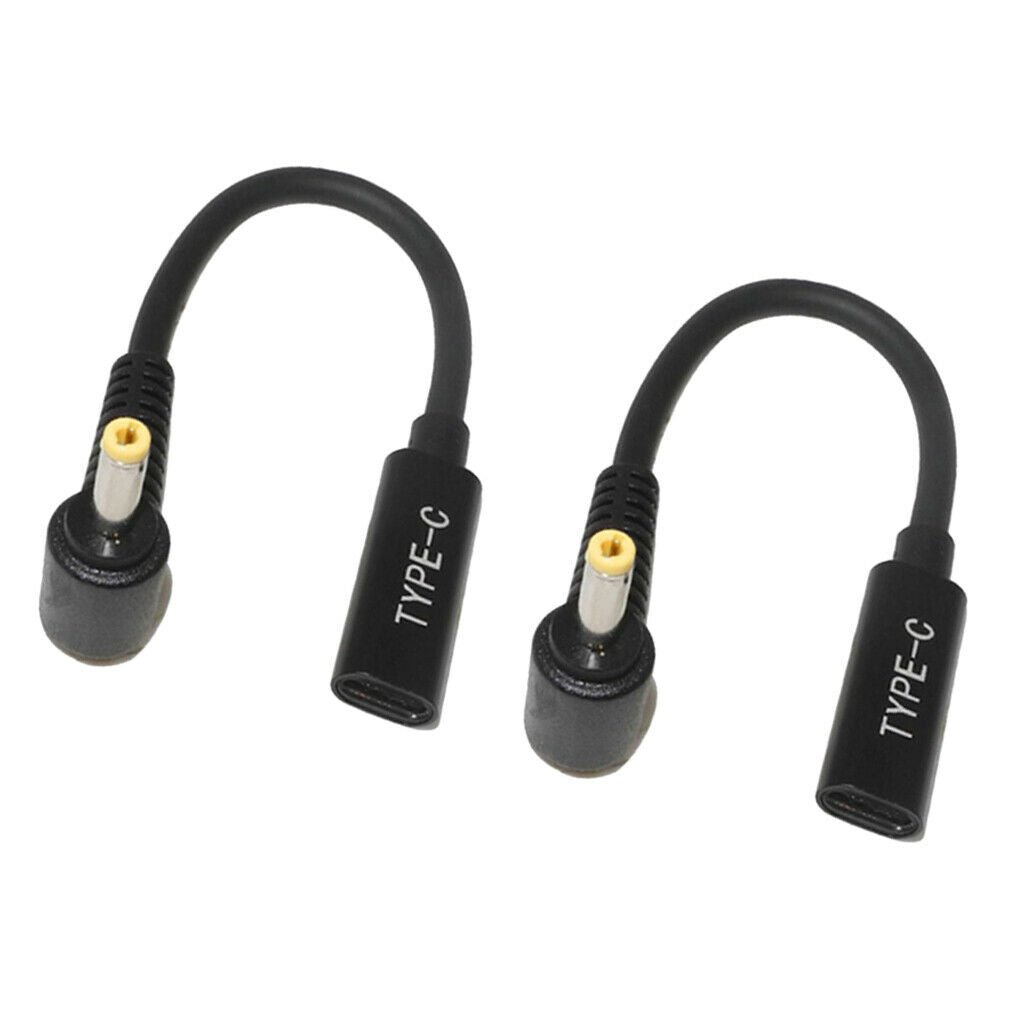 Lots 2 Type-C Female To Elbow Short Line Laptop Adapter For Lenovo Air 12 15