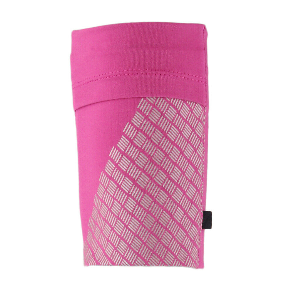 Reflective Running Sports Armband Phone Holder Arm Wrist Belt Bag Rose Red S