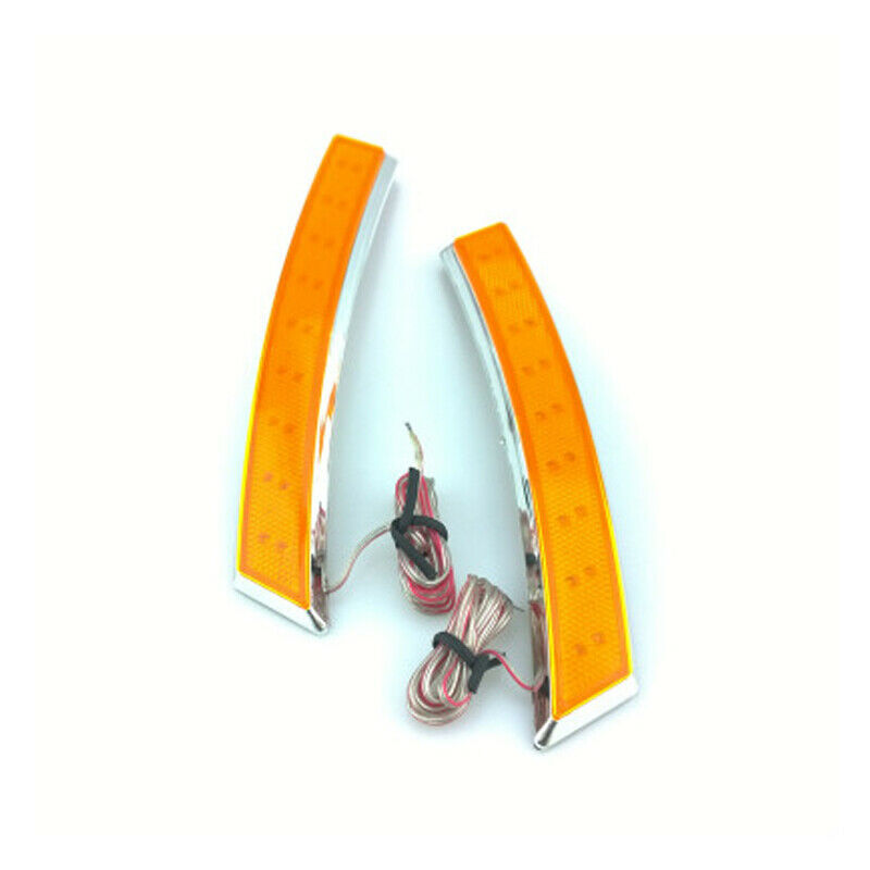 2X Car Side Wheel Eyebrow Turn Signal Indicator Yellow 18 LED Fog Daytime Lights