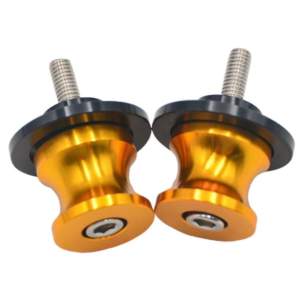 Pair 6mm Aluminum Swingarm Swing Arm Sliders Bobbins Screws For Motorcycle