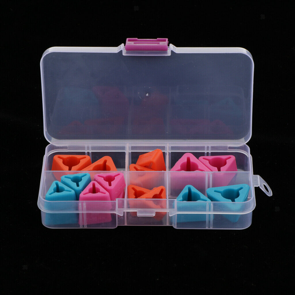18pcs Triangle Knitting Needles Stoppers With Storage Case Knitting Supplies