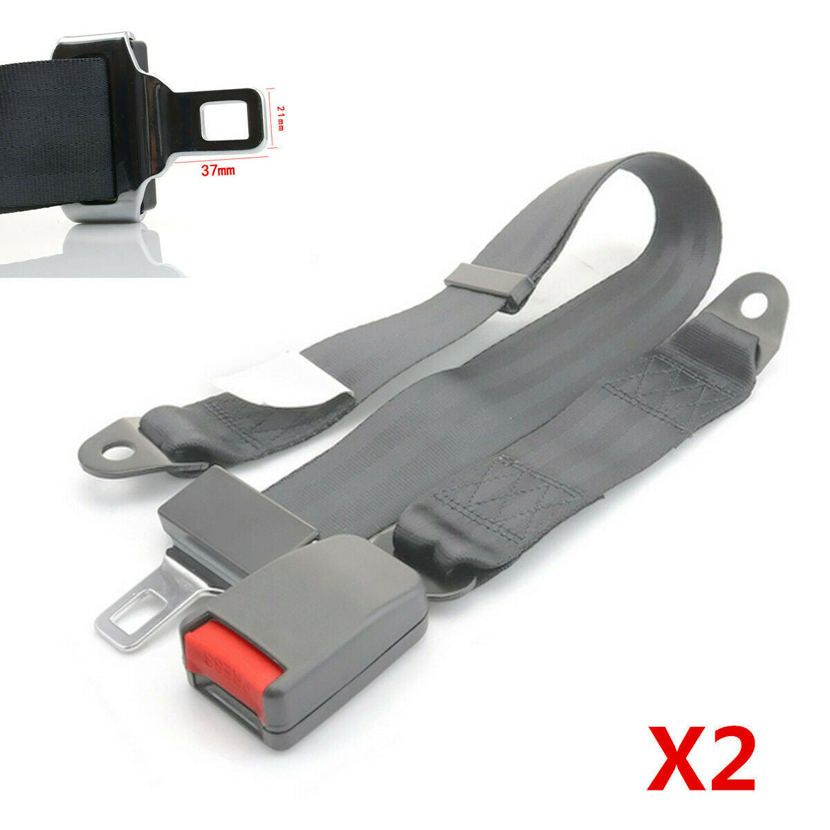 2 Pairs 2 Point Car Seat Safety Belt Universal Adjustable Auto Safety Seat Belt
