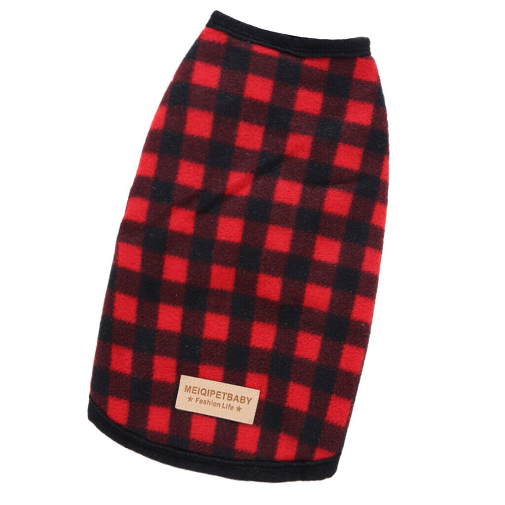 Cold Weather Pet Dog Coats - Windproof Puppy Lightweight Dog Jacket Red Plaid S