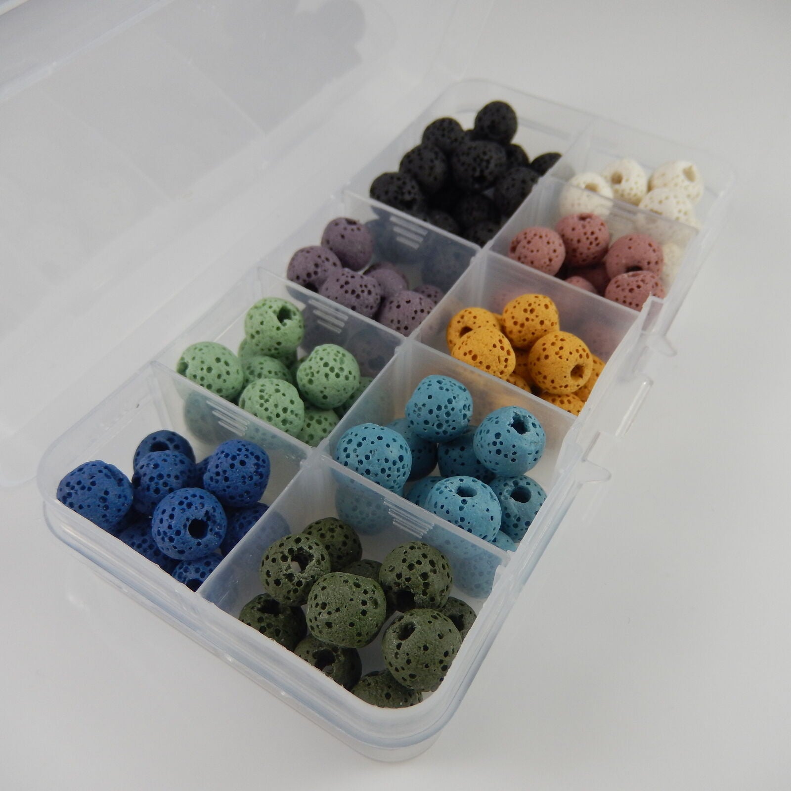 120 pcs Natural Volcanic Lava Rock Stone Craft Beads DIY Jewelry Findings 8mm