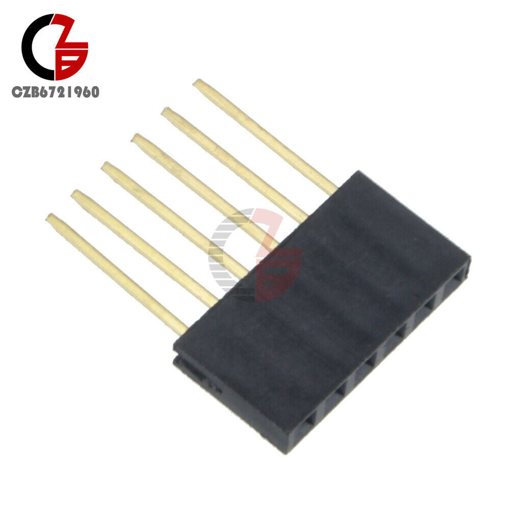 100pcs 6 Pin Single Row Stackable Shield Female Header 2.54mm Pitch Fit Arduino