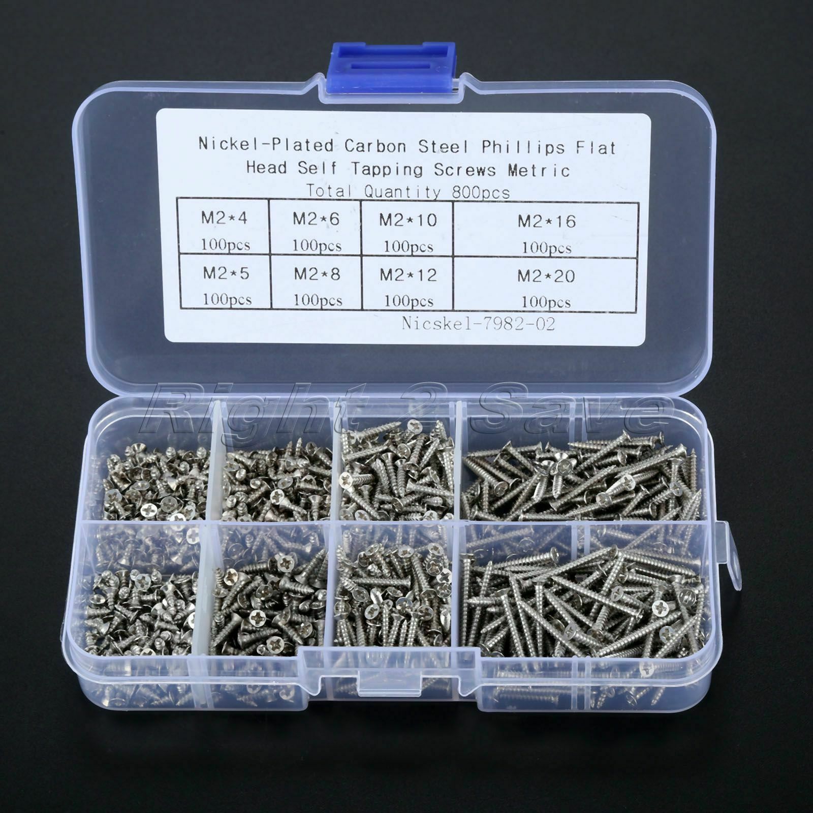 800PCS Self-tapping Nut Screws Electronics Assortment Mixed Set Metric Standard