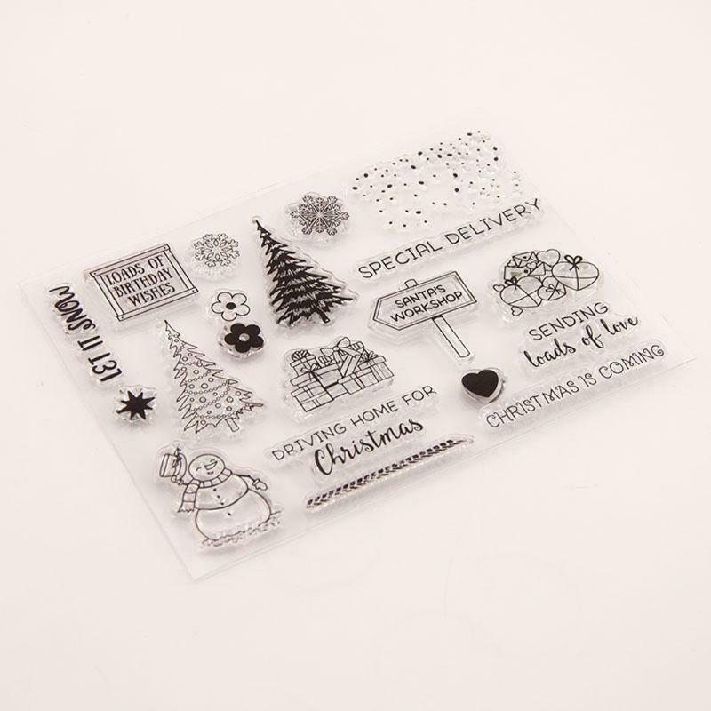 Christmas Tree Snowman Silicone Clear Stamp Seal DIY Scrapbook Embossing Album