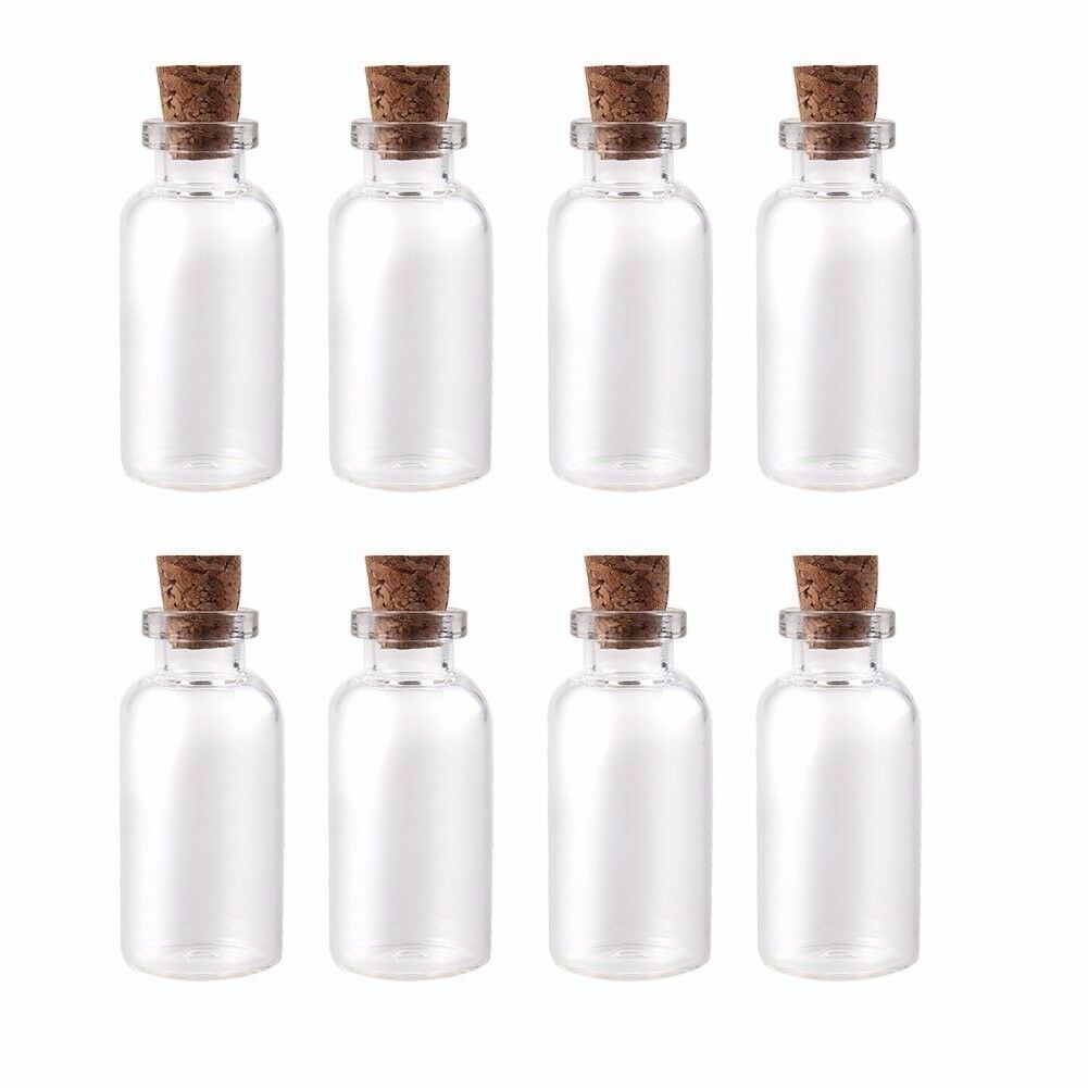 10pcs Wishing Glass Bottles Cork Charms Pendant Clear DIY Jewelry Chain 0.5ml