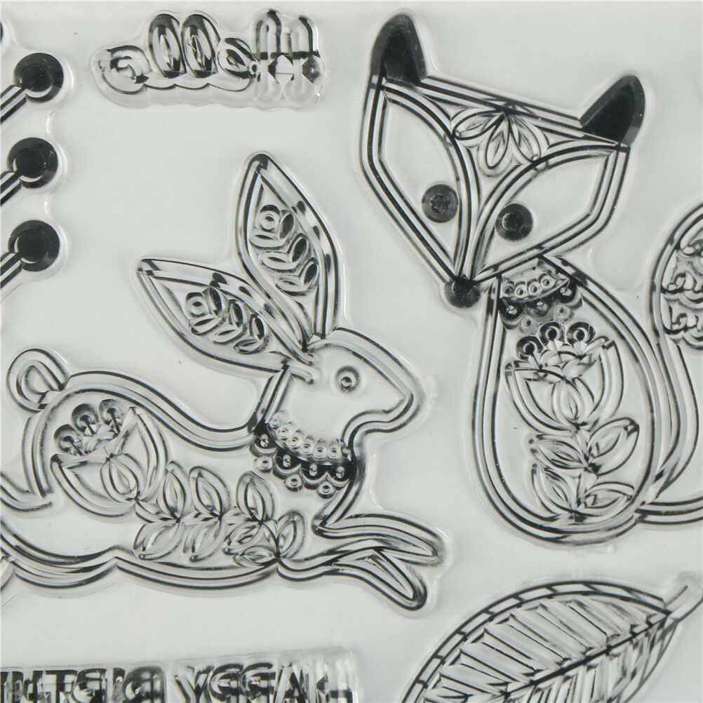 Lovely Fox Rabbit and Bird Birthday Clear Stamp Scrapbooking Photo Album DecorDD