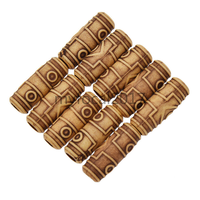 10 Pcs Wooden Color Dreadlock Hair Beads Hair Extension Fashion Jewelry Craft