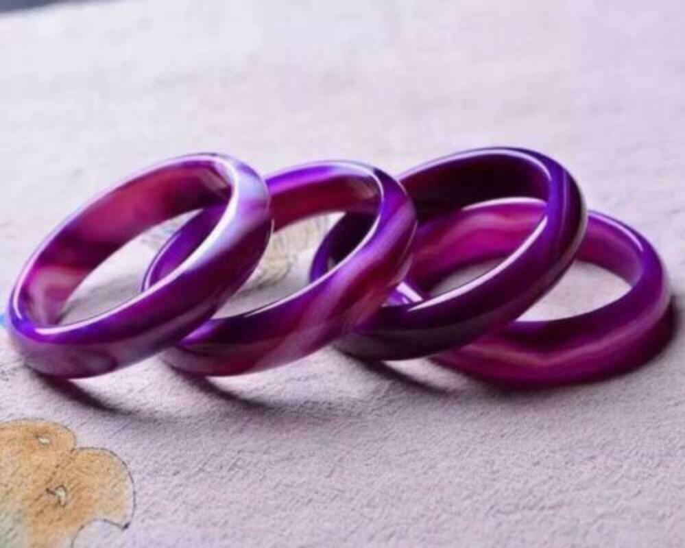 Beautiful Natural Lavender Purple Agate Jade Bangle Bracelet 58-60mm