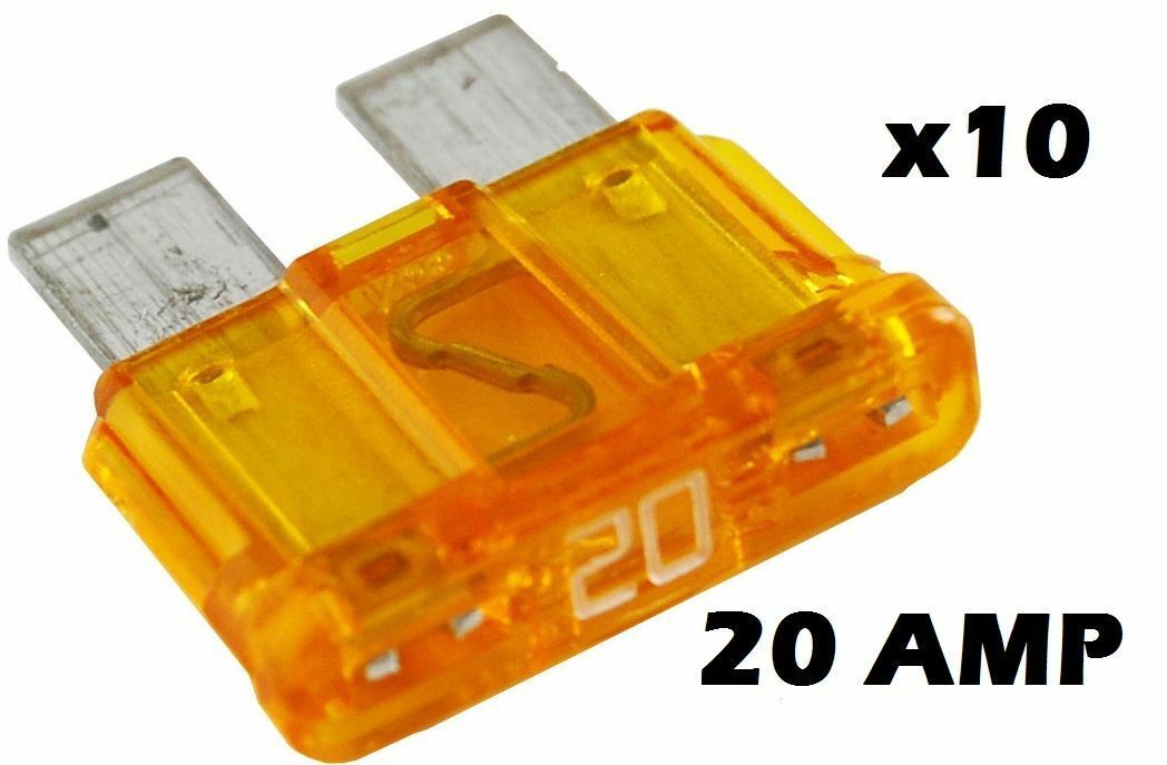 20 AMP 20A ATC STANDARD BLADE YELLOW FUSE FUSES MOTORHOME AUTO ELECTRIC X10