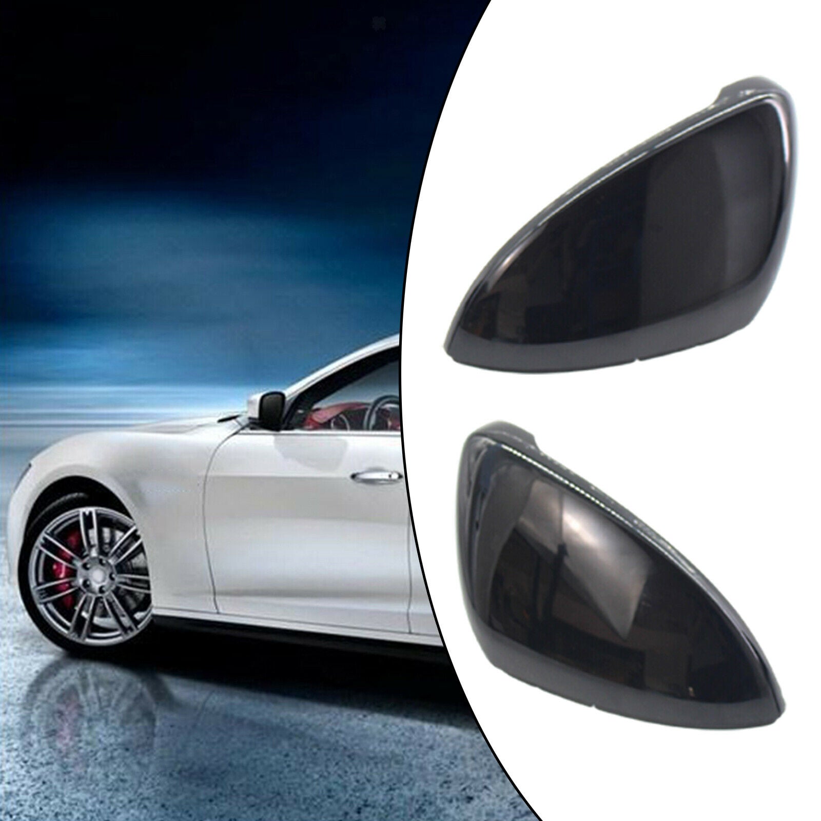 1Pair Rearview Mirror Cover Durable Replacement Parts Decoration for VW GOLF