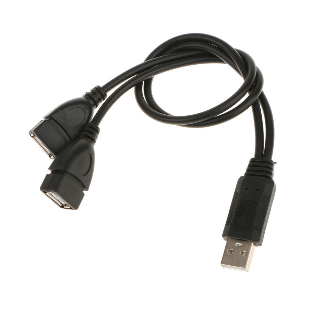 USB2.0 Male To Dual USB Female Splitter Hub Power Cord Connector Cable