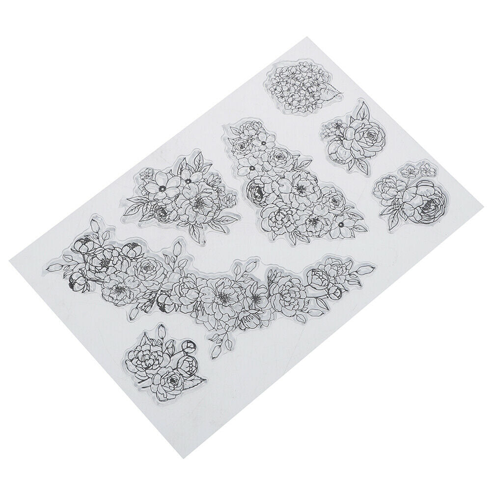 flowers transparent clear silicone stamp for diy scrapbooking photo deco.l8