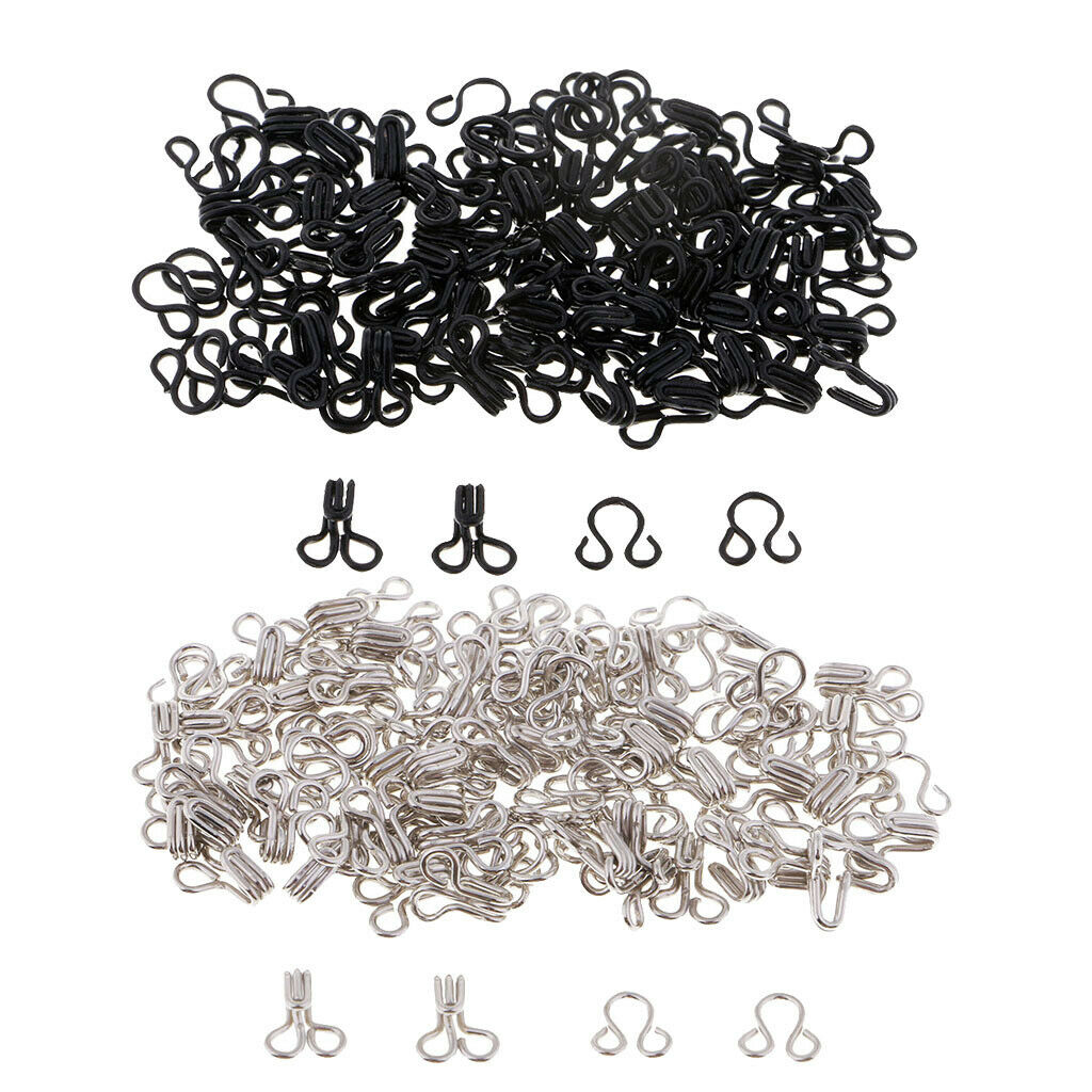 100 Sets Hooks Eyes Bra Fasteners Button for Costume DIY Sewing Supplies 12mm